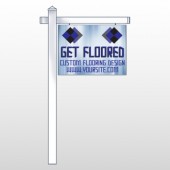 Blue Checker 249 18"H x 24"W Swing Arm Sign