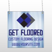 Blue Checker 249 Window Sign