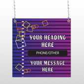 Purple Stripes 142 Window Sign