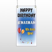 Red Orange B-Day 186 Window Sign