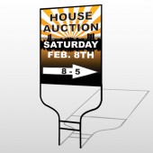 Auction Right Arrow 717 Round Rod Sign