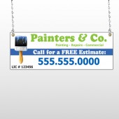 Blue Paint Brush 305 Window Sign