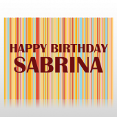Striped Happy Bithday Sign Panel