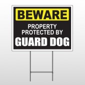 Beware Guard Dog 93 Wire Frame Sign