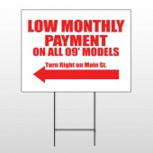Low Monthly Left 117 Wire Frame Sign
