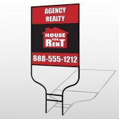 Red House Rent 360 Round Rod Sign